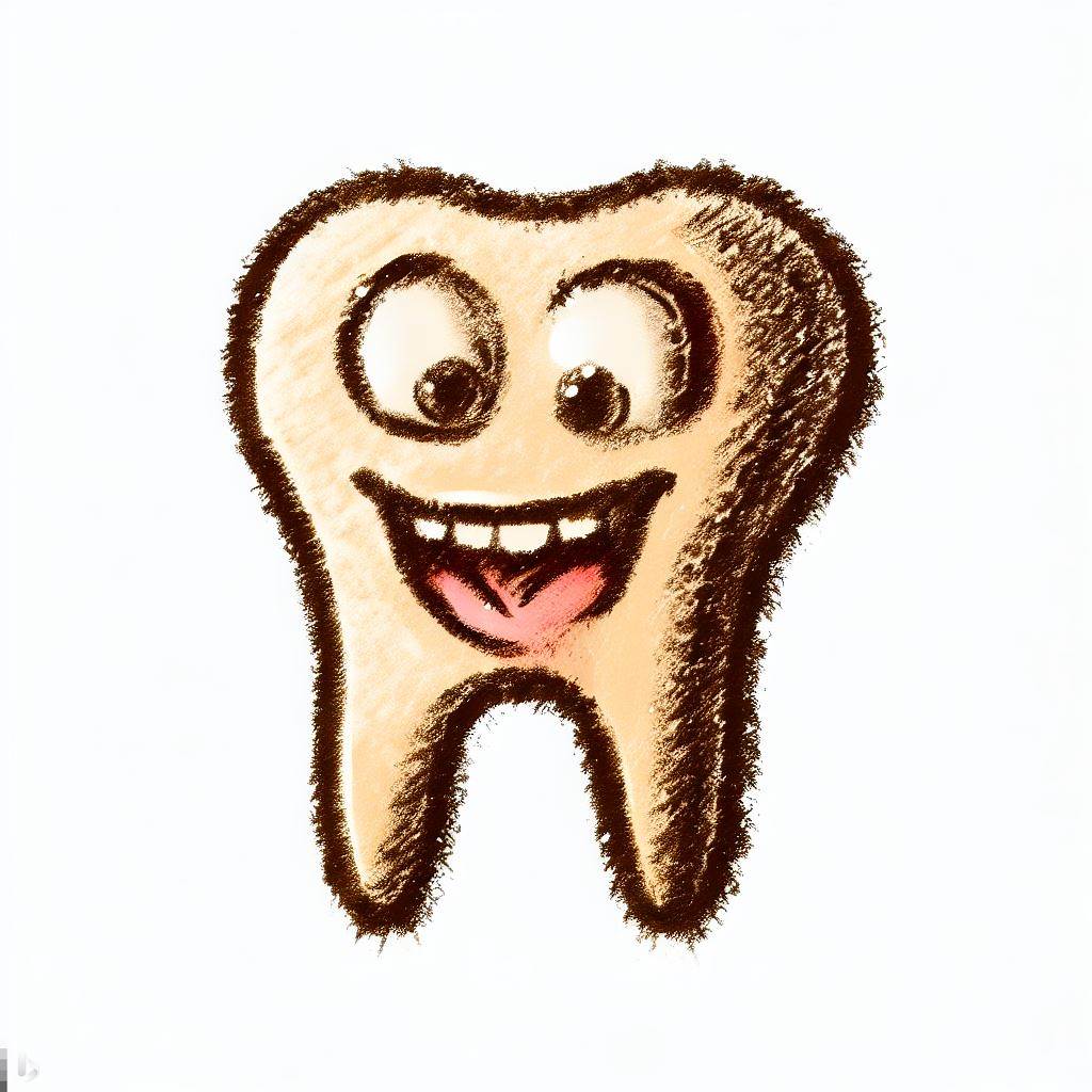 Une caricature d'une dent souriante, symbolisant l'escroquerie médicale à Salé.